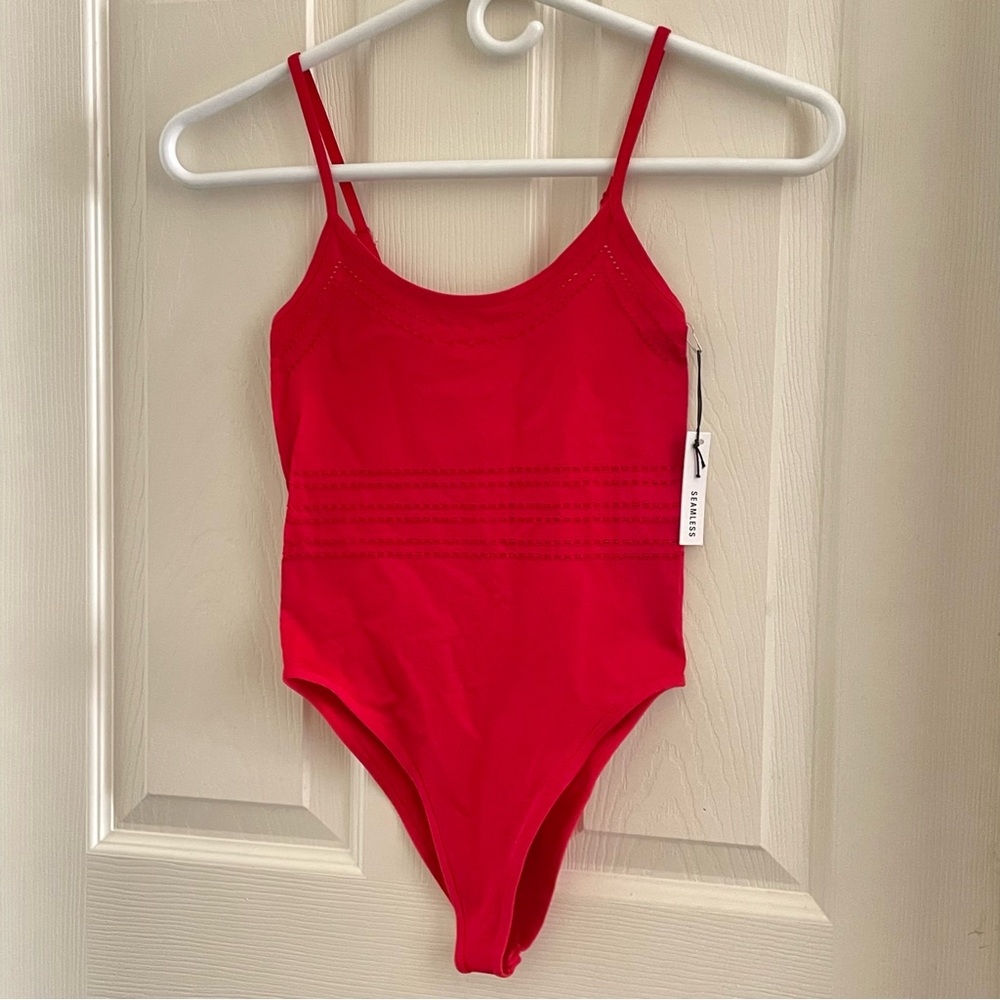 EDIKTED RED BODYSUIT TANK